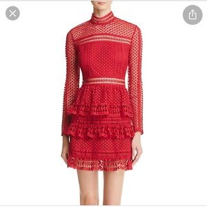 Aqua red lace dress